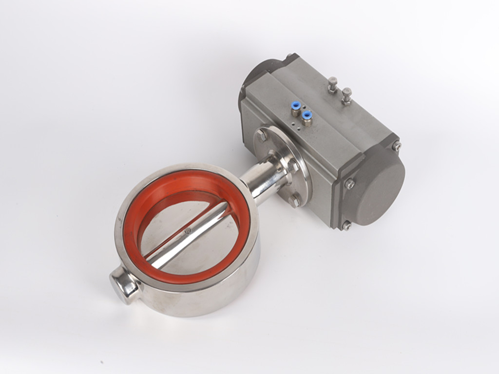 Hongtaivalve-sanitary food grade pneumatic wafer butterfly valve-size dn15-dn150-HTV-BUV002