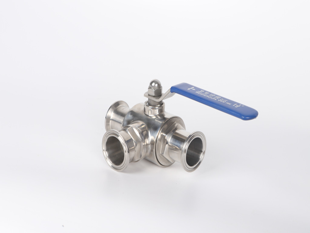 Hongtaivalve-Sanitary L or T shape ball three way ball valve size  Φ19-133-HTV-BV010