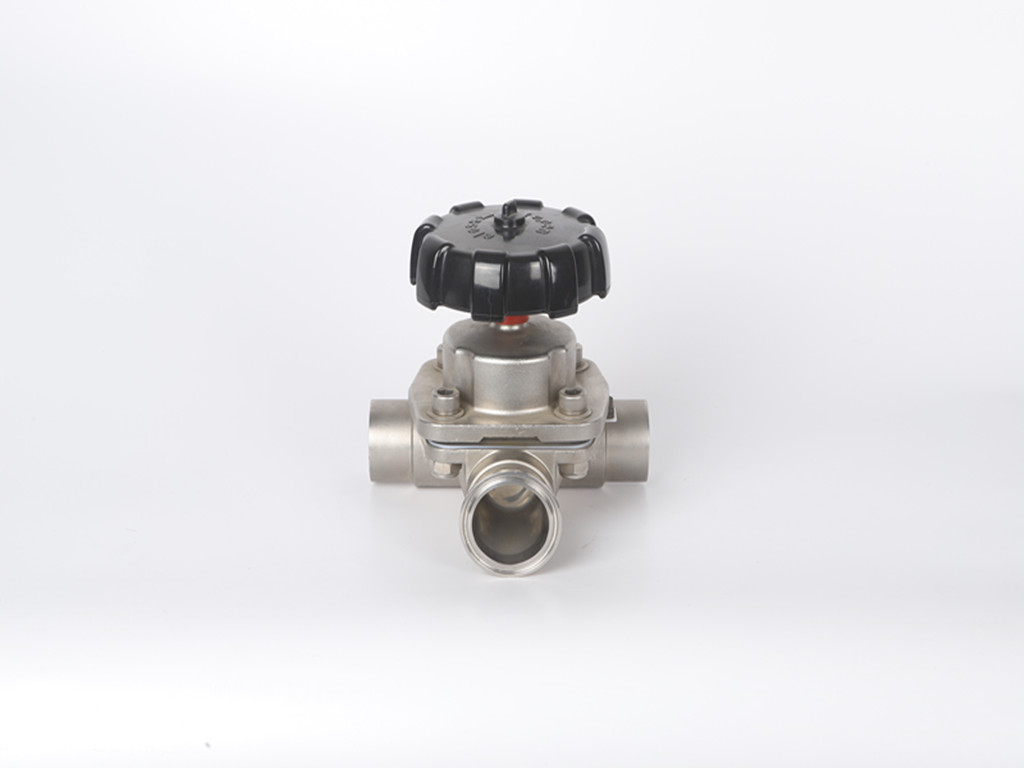 Hongtaivalve-Sanitary pharmaceutical purpose weld 3 way diaphragm valve-size dn15-dn150-HTV-DV001