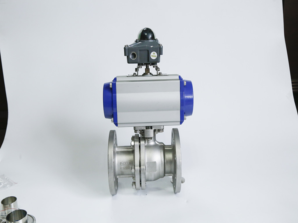 Hongtaivalve-Sanitary stainless steel Q41 pneumatic flanged ball valve-size  Φ19- Φ133HTV-BV003