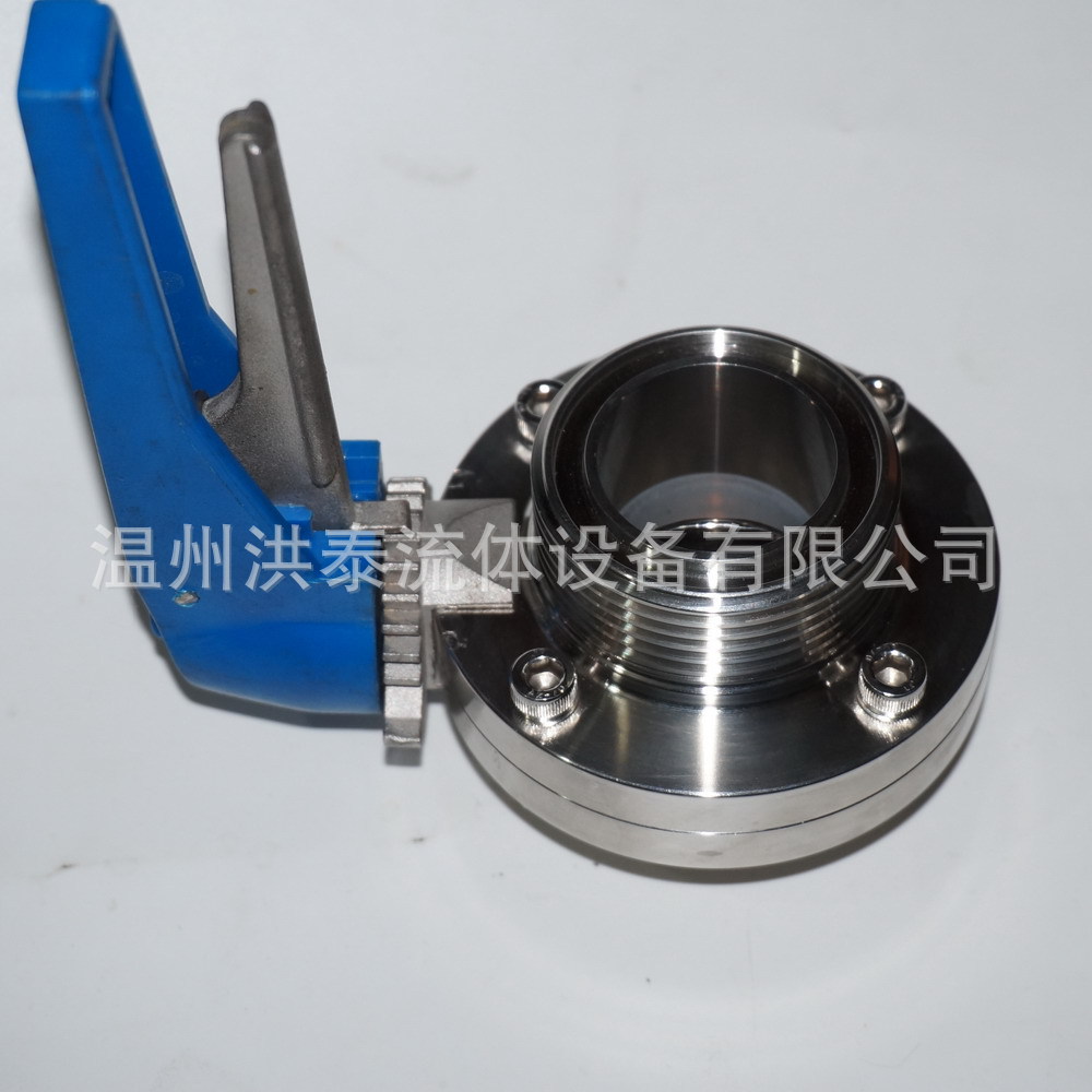 Hongtaivalve-Sanitary Clamped Threaded Butterfly Valve-size dn15-dn150-HTV-BUV006